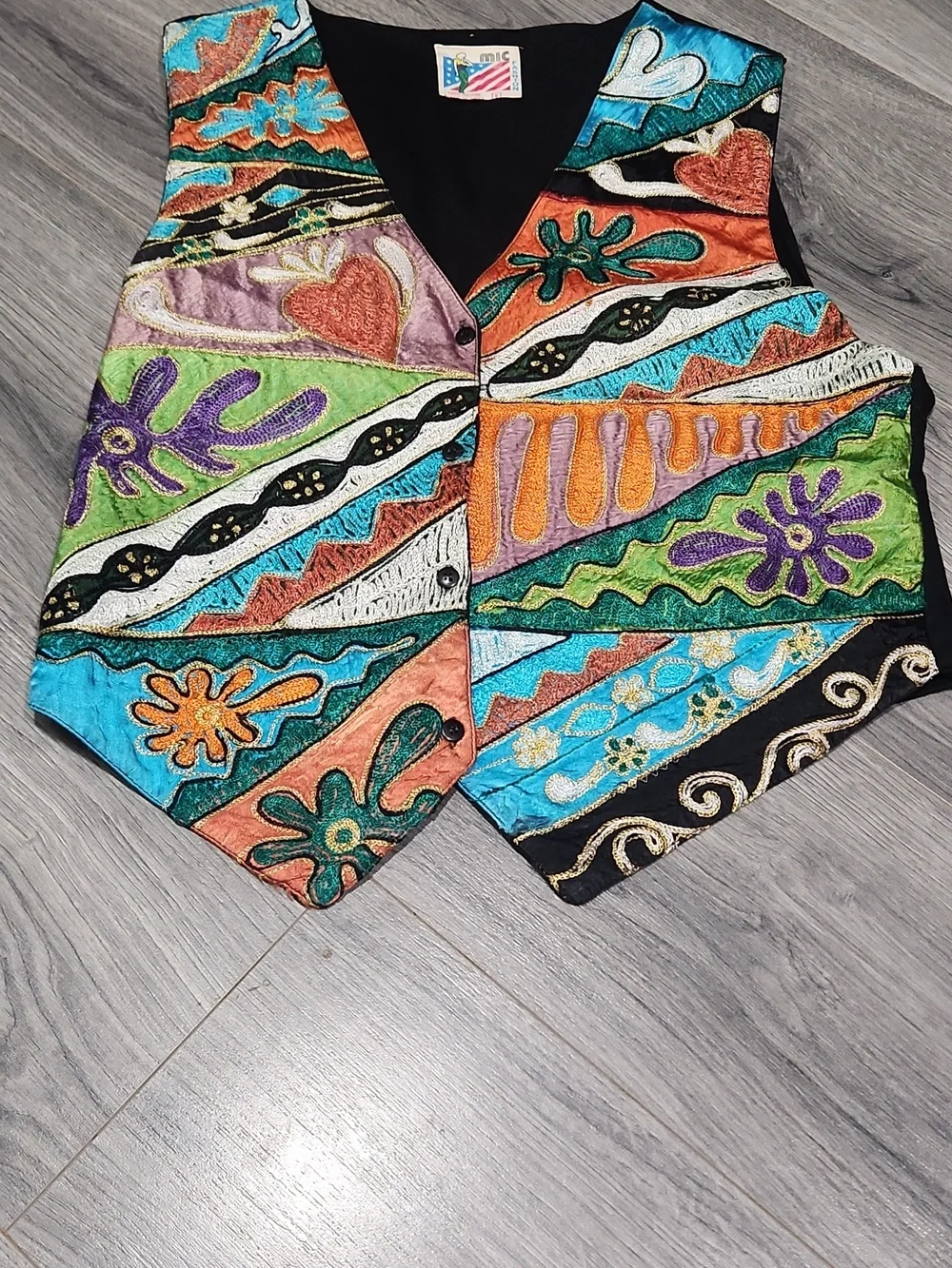 Vintage Boho 90's Intricate Embroidered Statement Vest